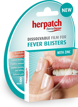 Dissolvable film for fever blisters